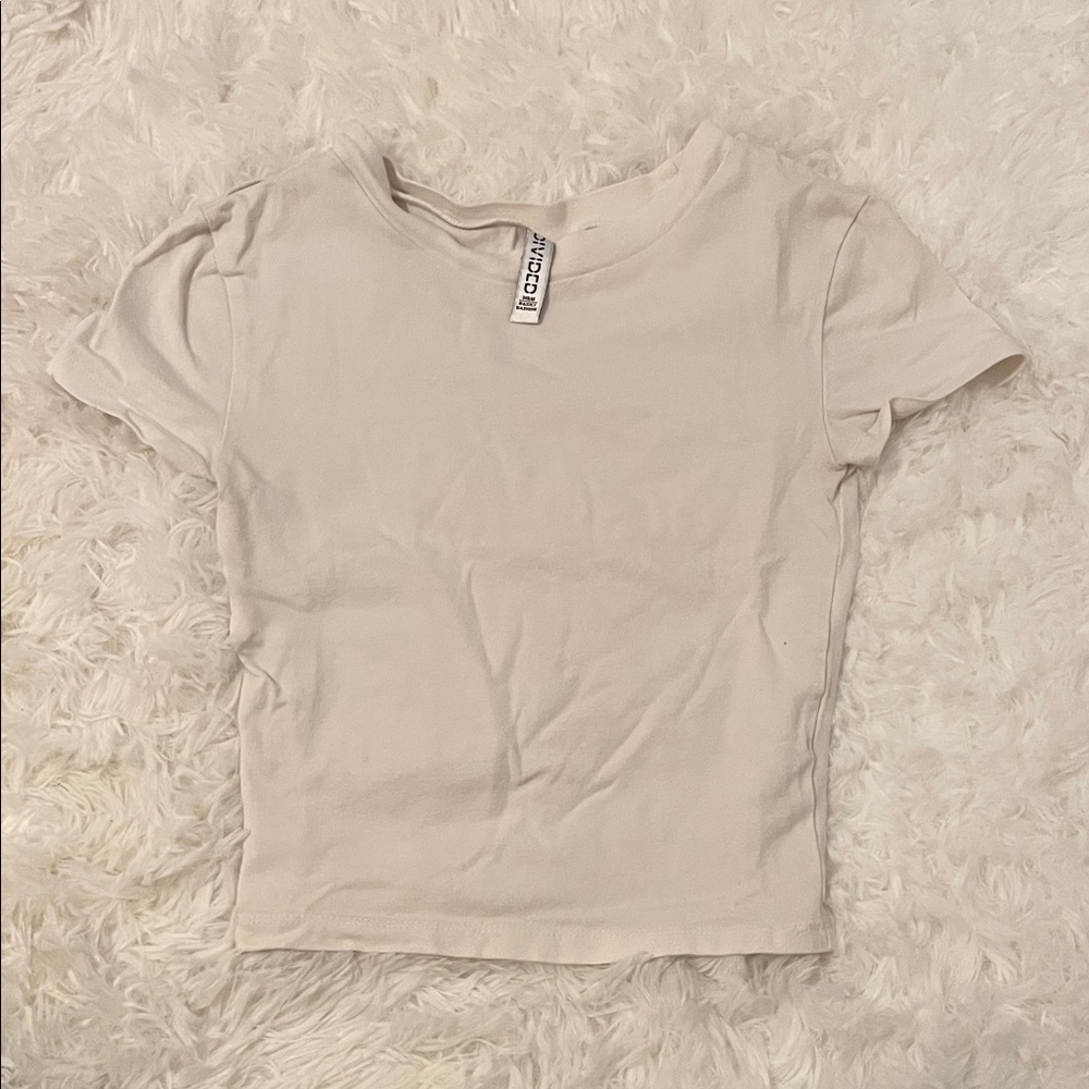 Fashion Nova Cream Short Sleeve Tee